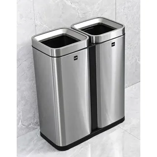 Helit the twin bin Mülleimer 2x 30,0 l edelstahl