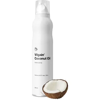 Vilgain® Kokosöl Spray | Natürliches Öl-Kochspray | Sprühflasche | 100% reines Öl aus biologischem Anbau | Für gesundes Kochen und Braten | Getrenntes Treibmittel, 200 ml