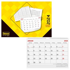 Idena 11076 - Kalender 2024, Monatskalender, 29,5 x 21 cm, mit Monats- und Jahresübersicht, Wandkalender