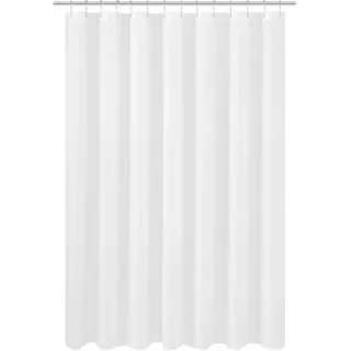 N&Y Home Duschvorhang aus Stoff, breit und lang, 198,1 x 198,1 cm, Hotelqualität, waschbar, wasserabweisend, weiße Badezimmervorhänge mit Ösen, 78 x 78 cm