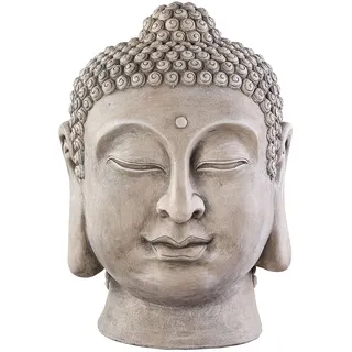 Worldconnection Riesiger 50cm Buddha Kopf sehr stabil, Stein-Look,Skulptur Bali Garten Höhe ca.50cm Feng Shui Gartendeko