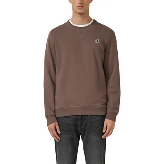 Sweatshirt S.OLIVER, Damen, Gr. L, braun, Sweatware, Obermaterial: 70% Baumwolle, 30% Polyester, unifarben, regular fit taillenbedeckt, Rundhals, Rippbündchen, Sweatshirts Sweatshirt, mit Logo Stickerei