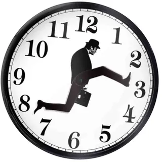 TOPINCN Ministry of Silly Walk Inspirierte Wanduhr, 25,4 cm, Komödien-Design, Batteriebetrieben, Geräuschlos, Lustige Neuheit Dekoration für Zuhause