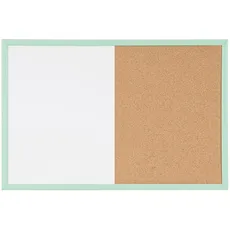 Bi-Office Kombi-Tafel, magnetisch, trocken abwischbar, Rahmen in Pastellgrün, MDF, 80 x 60 cm