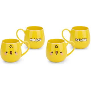 Tasse Piu Piu 400ml 8x9cm mit Banderole - gelb - Hochwertige Porzellan-Tasse, liebevoll gestaltet, niedliches Accessoire für Küche, Büro & Zuhause – süßes Geschenk für Lieblingsmenschen | 62797