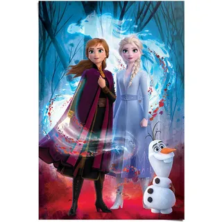 Reinders! Reinders "Poster Frozen 2 Anna - Elsa - Olaf - Disney", Film 1 Stk. tlg., farbe bild(er): blau
