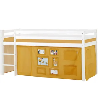 Hoppekids Hochbett ECO Dream 70 x 160 cm Kiefer massiv gelb