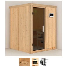 Bild Sauna »Milaja«, (Set), 3,6-kW-Plug & Play Ofen mit externer Steuerung beige