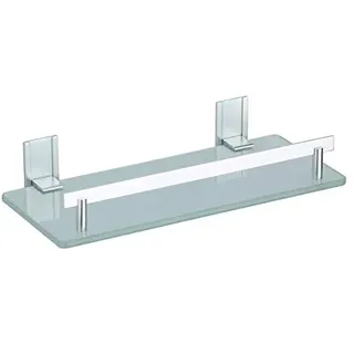 MSV Bad Regal Tabarca Eckregal Duschregal aus Aluminium und Glas - kleben und Bohren