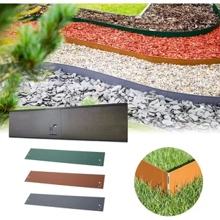 Rasenkanten Metall 18.5 cm x 120 cm | Beeteinfassung | Beetumrandung | Beetbegrenzungen, ohne Farbe - Silber