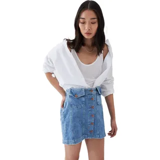 Salsa Jeans Push In Secret Glamour Buttons Jeansrock Blau 30 Frau Blau 30 - Blau