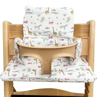 Sitzkissen für Stokke Tripp Trapp Hochstuhl: Doppelte Polsterung, Wasserdicht, Kids Sitzkissen, Abnehmbar, Bio Baumwolle Weiches Zubehör (Zoo)