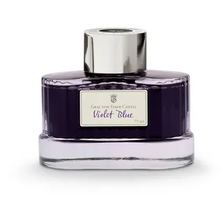 Graf von Faber-Castell 141006 - Violet Blue, 75 ml, dokumentenechte Tinte im edlen Tintenfass